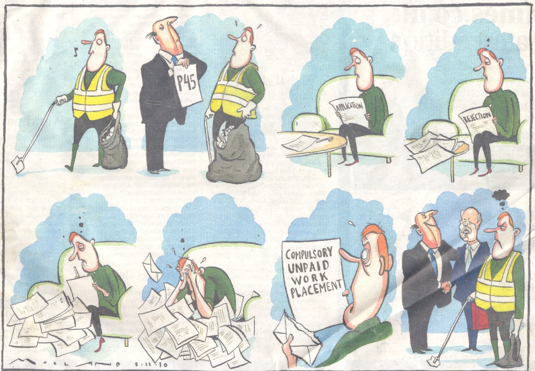 Times cartoon about Workfare