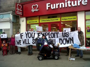 protesters outside bhf